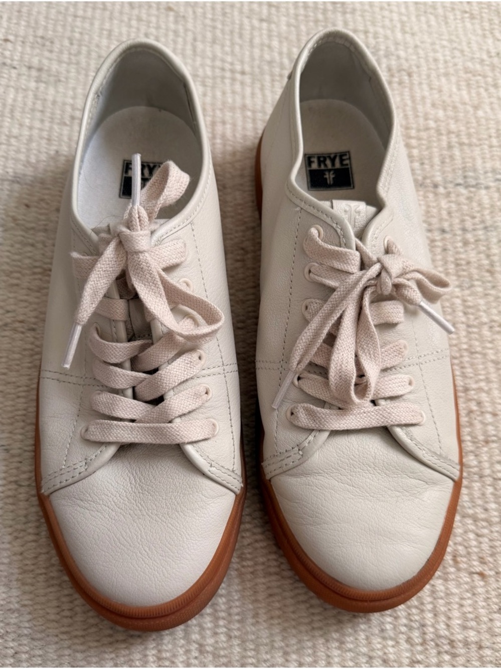 FRYE Ivory Gia Low Lace Leather Sneakers